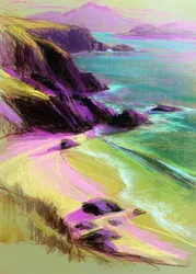 Vibrant Cliffside Beach