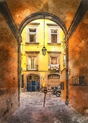 Vibrant European Courtyard