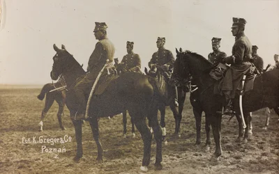 Album: Jack Bosio - War Campaign 1917-1920: Military Mission in Poland (Warsaw - Posen) March-April 1919, a Horse Battery in Posen (Poznan), 03-04/1919 (b/w photo)