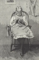Teenage Seamstress (engraving by Fortuné Méaulle)