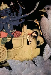 Ravana fighting with Jatayu