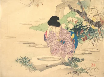 Woman in a garden, late 19th-early 20th century