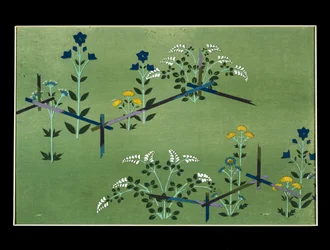 Autumn flowers, study for fabric