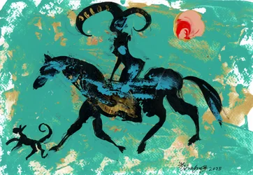 Abstract Horned Rider