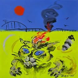 Blue Eyed Fiery Cat