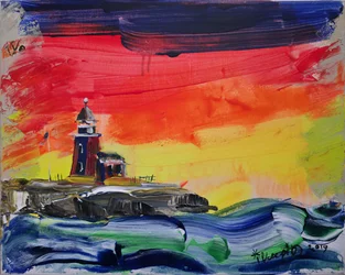 Coastal Sunset Lighthouse