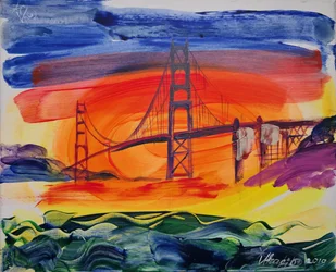 Dramatic Golden Gate Sunset
