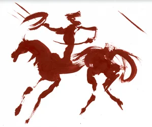 Galloping Western Rider
