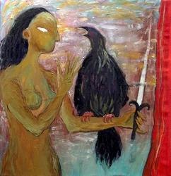 Mystical Woman and Raven