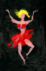 Vibrant Red Dancer