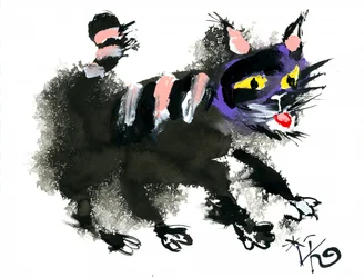Whimsical Black Cat