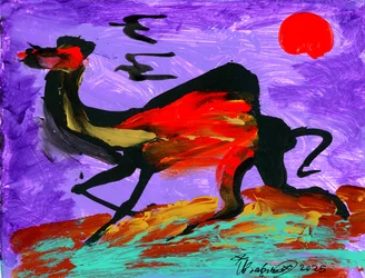 Camel and Birds
