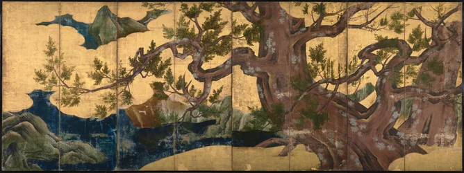 Cypress Tree Eight Folded Screen, 1590