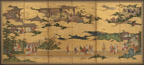 Scenes from the life of the Ming Huang Emperor and Yang Guifei, Momoyama period