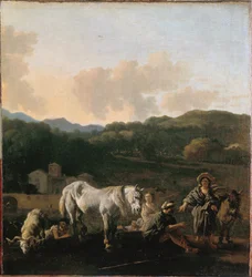 Peasants and a White Horse