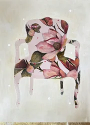 Pink Floral Chair