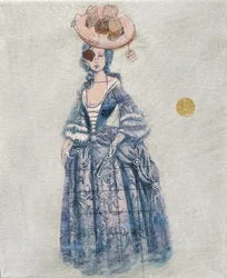 Whimsical Blue Rococo Lady