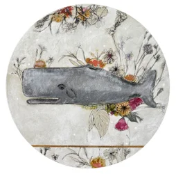 Whimsical Floral Whale