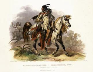 A Blackfoot Indian on Horseback, Plate 19 from Volume 1 of 
