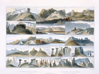 Remarkable Hills on the Upper Missouri, plate 35 from Volume 2 of 