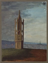 Old German monument near Vienna, called “The Spinner at the Cross”