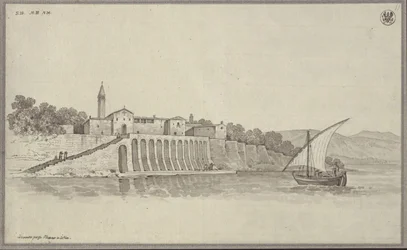 View of the Former Franciscan Monastery of St. Bernardin between Portorož and Piran in Istria, Slovenia