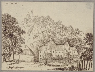 “At Franz in Styria” / View of the Franz rectory west of Cilli (Celje)