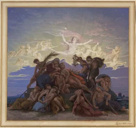 Berlin. Old Museum at the Lustgarten. Design for the mural "Mourning at the Tumulus"