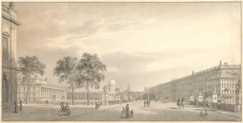 Berlin, Unter den Linden. View of the Lustgarten with Palace Bridge, Old Museum, Cathedral, and Palace