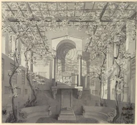 Bonn. Design for the Tomb Monument for Barthold Georg Niebuhr, with Pergola