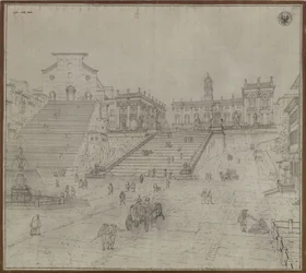 The Capitoline Hill in Rome - View of the Church of Santa Maria in Aracoeli and the Capitoline Hill in Rome