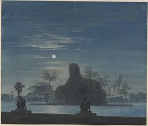 The Magic Flute. Opera by Wolfgang Amadeus Mozart. Design for the 7th decoration. Sarastro