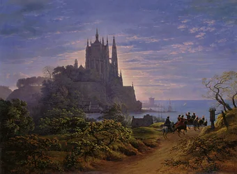 Gothic Church on a Rock by the Sea