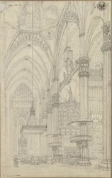 "Interior View of the Transept of Milan Cathedral" / View into the Crossing and the Northern Transept of Milan Cathedral