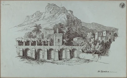 Landscape near Taormina with a Retaining Wall from Roman Times