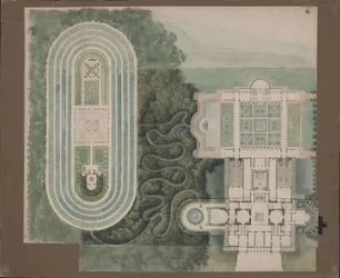 Potsdam-Sanssouci. Antique Country House near Charlottenhof Palace. Site Plan and Ground Plan