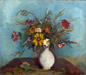 Field Flowers in White Jug