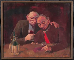Two Men Drinking Chianti