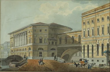 View of the Palace Embankment in St. Petersburg
