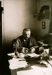 Alexander Kuprin, Russian Author, at His Desk, Gatchina, Russia