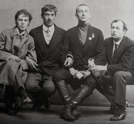 Osip Mandelstam, Korney Chukovsky, Benedikt Livshits and Yury Annenkov, 1914