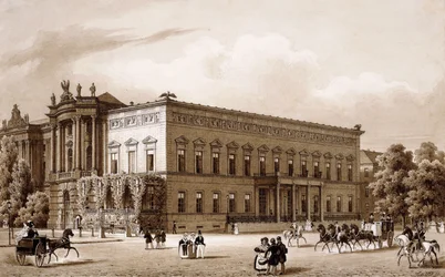 Unter den Linden, Berlin. The Palace of Prince Wilhelm and the Royal Library Overlooking the Platz am Opernhaus