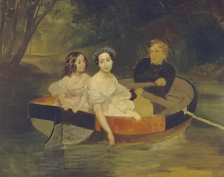 Self-portrait with Baroness Yekaterina Meller-Zakomelskaya and her daughter in a boat