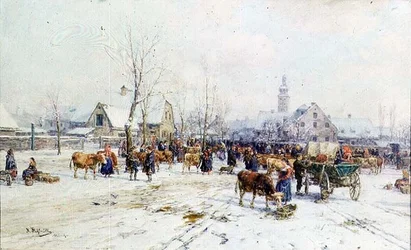 A Cattle Market in Winter