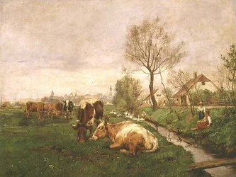 Landscape with Cows and a Stream
