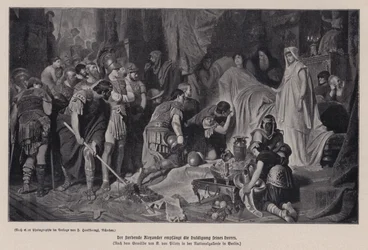 The dying Alexander the Great receiving the homage of his army, Babylon, 323 BC