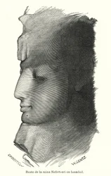 Bust of the Ancient Egyptian Queen Nefertari, Wife of Ramesses the Great, Abu Simbel