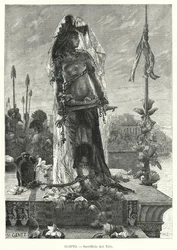 Sacrifice of a virgin to the River Nile in ancient Egypt
