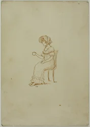 Seated Girl Holding Tea Cup