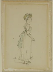 Young Girl with Blue Ribbons